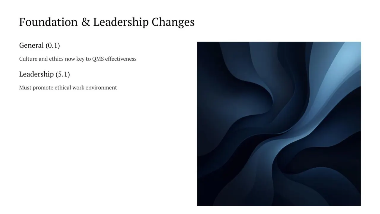 IA9100 foundation and leadership changes: culture and ethics now key to QMS effectiveness