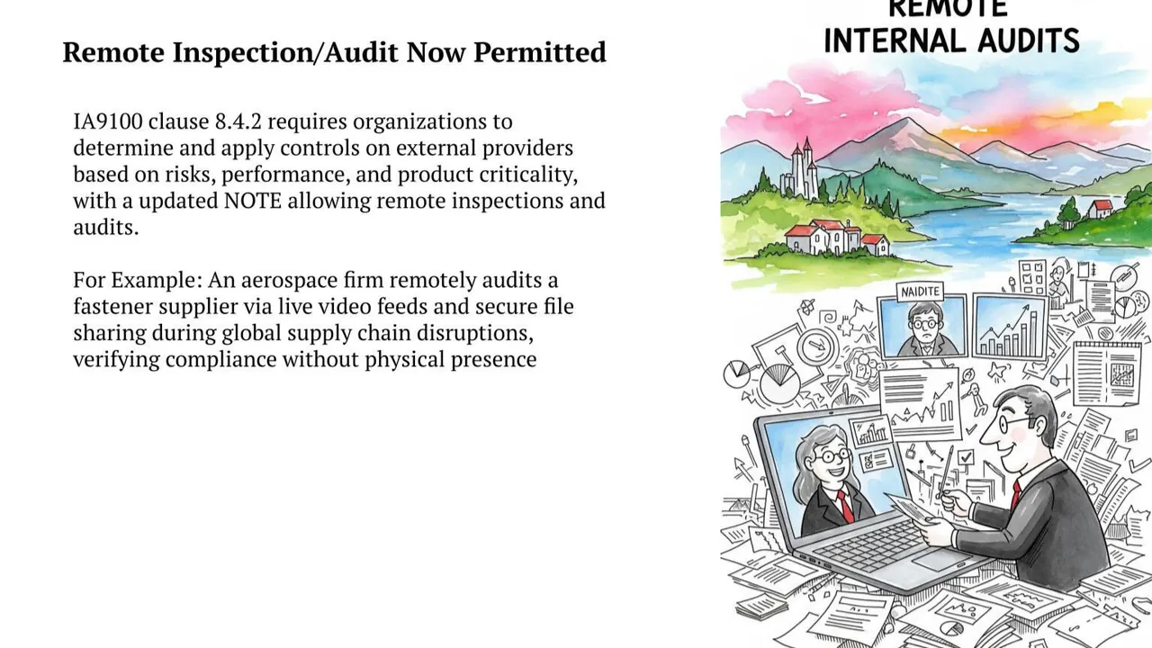 IA9100 clause 8.4.2: remote inspection and audit of external providers now permitted